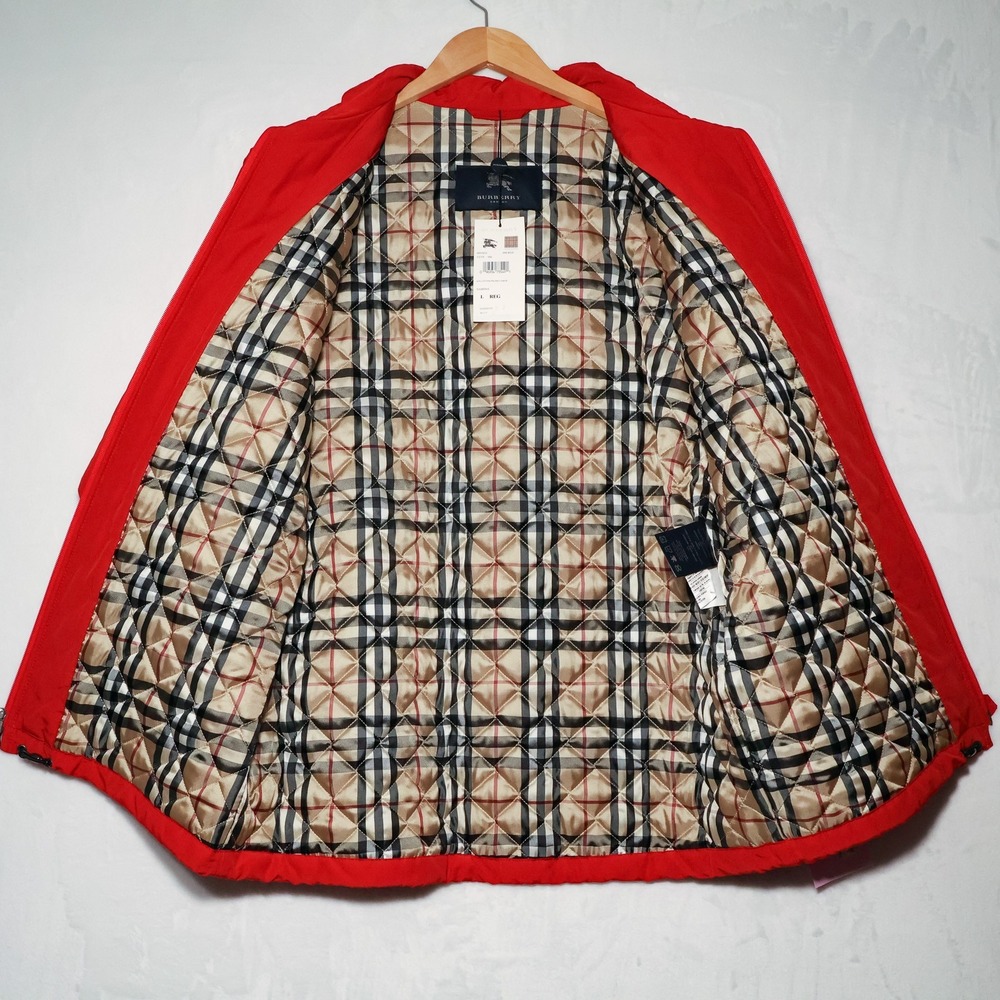 NEW Burberry London Jacket Barn Chore Utility Nova Check Lined VTG Womens Large